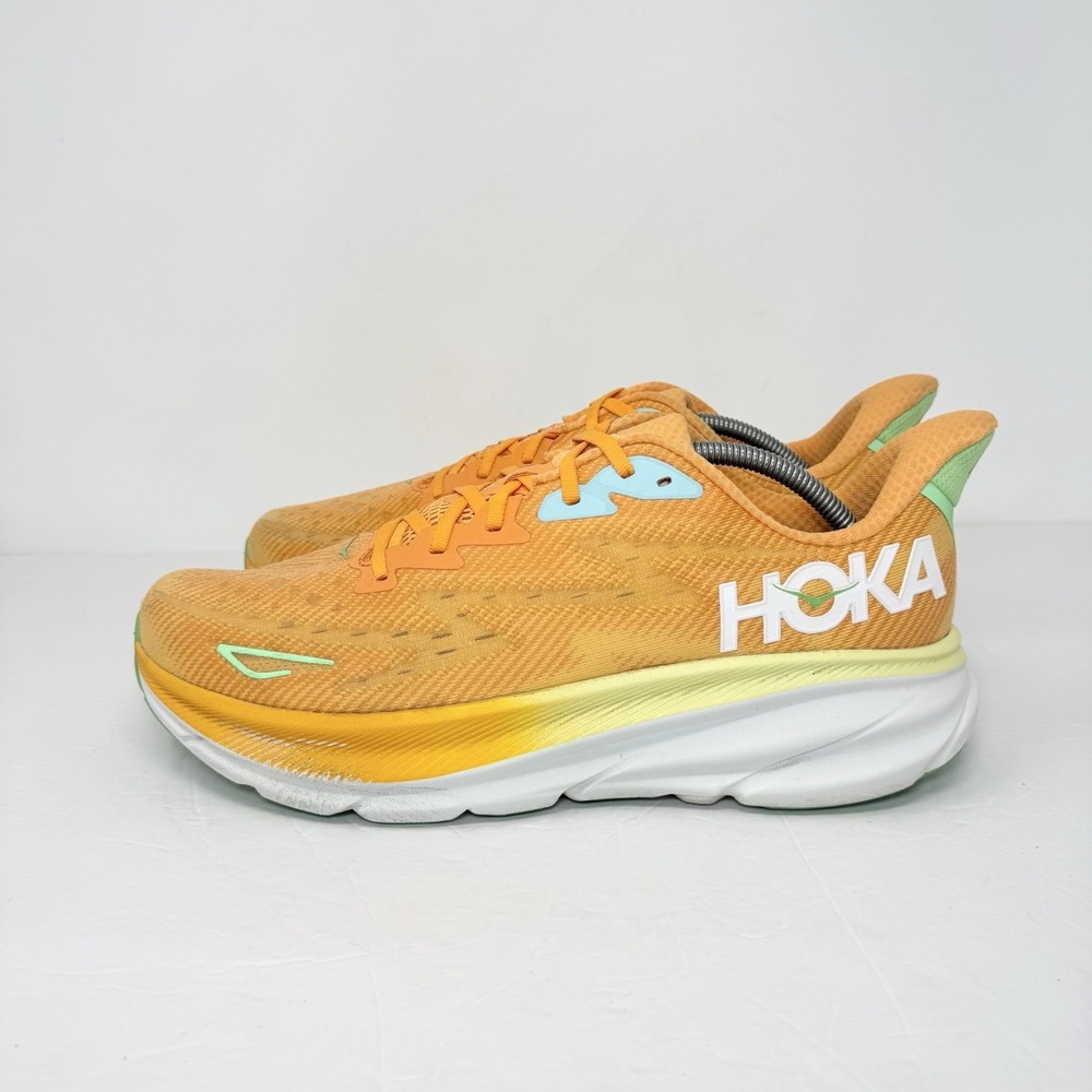 Hoka One One Clifton 9 Men's Running Shoes Size 12 D Orange - Picture 5 of 15